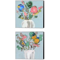 Framed 'Fun Bouquet 2 Piece Canvas Print Set' border=