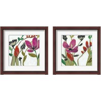 Framed 'Vivid Flowers 2 Piece Framed Art Print Set' border=