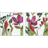 Framed 'Vivid Flowers 2 Piece Art Print Set' border=