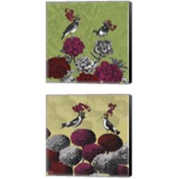 Framed 'Blooming Birds Florals 2 Piece Canvas Print Set' border=