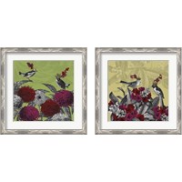 Framed 'Blooming Birds Florals 2 Piece Framed Art Print Set' border=