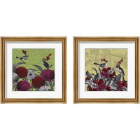 Framed 'Blooming Birds Florals 2 Piece Framed Art Print Set' border=