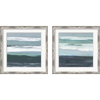 Framed 'Teal Sea 2 Piece Framed Art Print Set' border=