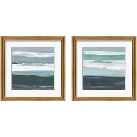 Framed 'Teal Sea 2 Piece Framed Art Print Set' border=
