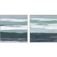 Framed 'Teal Sea 2 Piece Art Print Set' border=