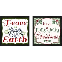 Framed Holly Jolly Christmas 2 Piece Framed Art Print Set