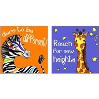 Framed 'Inspiration Animal 2 Piece Art Print Set' border=