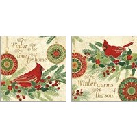 Framed Winter Feathers 2 Piece Art Print Set