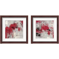 Framed 'Stone Gardens Red 2 Piece Framed Art Print Set' border=