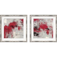 Framed 'Stone Gardens Red 2 Piece Framed Art Print Set' border=