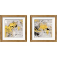 Framed 'Stone Gardens Yellow 2 Piece Framed Art Print Set' border=