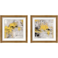 Framed 'Stone Gardens Yellow 2 Piece Framed Art Print Set' border=