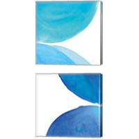 Framed 'Pools of Turquoise 2 Piece Canvas Print Set' border=