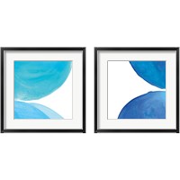 Framed 'Pools of Turquoise 2 Piece Framed Art Print Set' border=