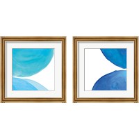 Framed 'Pools of Turquoise 2 Piece Framed Art Print Set' border=