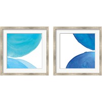 Framed 'Pools of Turquoise 2 Piece Framed Art Print Set' border=