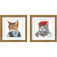 Framed 'Cattitude  2 Piece Framed Art Print Set' border=