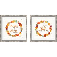 Framed 'Harvest Wishes 2 Piece Framed Art Print Set' border=