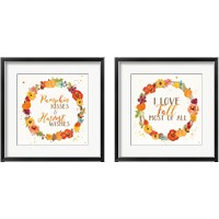 Framed 'Harvest Wishes 2 Piece Framed Art Print Set' border=