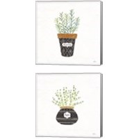 Framed 'Fine Herbs  2 Piece Canvas Print Set' border=