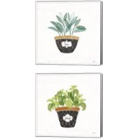 Framed 'Fine Herbs  2 Piece Canvas Print Set' border=