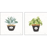 Framed 'Fine Herbs  2 Piece Art Print Set' border=