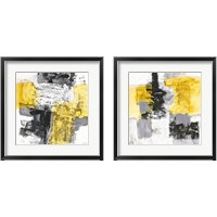 Framed 'Action Yellow and Black 2 Piece Framed Art Print Set' border=