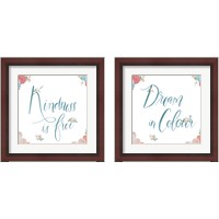 Framed 'Spirit Stallion Blush and Teal 2 Piece Framed Art Print Set' border=