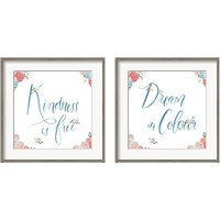 Framed 'Spirit Stallion Blush and Teal 2 Piece Framed Art Print Set' border=