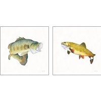 Framed 'Gone Fishin 2 Piece Art Print Set' border=