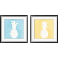 Framed Tropical Fun Pineapple Silhouette 2 Piece Framed Art Print Set