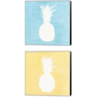 Framed Tropical Fun Pineapple Silhouette 2 Piece Canvas Print Set