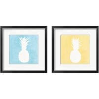 Framed Tropical Fun Pineapple Silhouette 2 Piece Framed Art Print Set