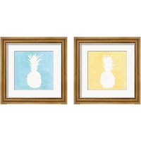 Framed Tropical Fun Pineapple Silhouette 2 Piece Framed Art Print Set