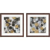 Framed 'Gold Squares 2 Piece Framed Art Print Set' border=