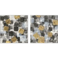 Framed 'Gold Squares 2 Piece Art Print Set' border=