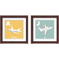 Framed 'Transportation Alphabet 2 Piece Framed Art Print Set' border=