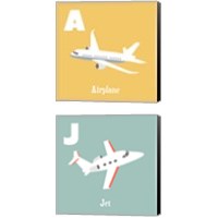 Framed 'Transportation Alphabet 2 Piece Canvas Print Set' border=