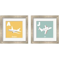 Framed 'Transportation Alphabet 2 Piece Framed Art Print Set' border=