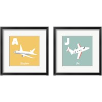 Framed 'Transportation Alphabet 2 Piece Framed Art Print Set' border=