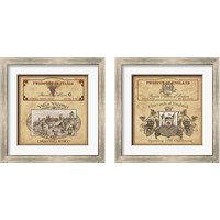 Framed 'Vintage Labels 2 Piece Framed Art Print Set' border=