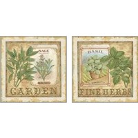 Framed 'Fine Herbs 2 Piece Art Print Set' border=