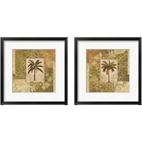 Framed 'Palm Patchwork  2 Piece Framed Art Print Set' border=