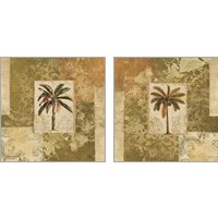 Framed 'Palm Patchwork  2 Piece Art Print Set' border=