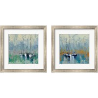 Framed 'Boats in the Harbor 2 Piece Framed Art Print Set' border=