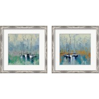 Framed 'Boats in the Harbor 2 Piece Framed Art Print Set' border=