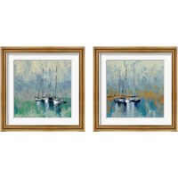 Framed 'Boats in the Harbor 2 Piece Framed Art Print Set' border=