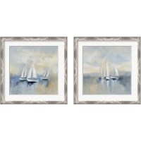 Framed 'Morning Sail 2 Piece Framed Art Print Set' border=