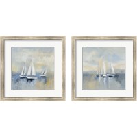 Framed 'Morning Sail 2 Piece Framed Art Print Set' border=