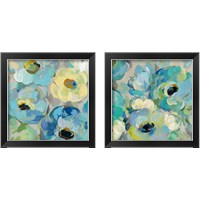 Framed Fresh Teal Flowers 2 Piece Framed Art Print Set
